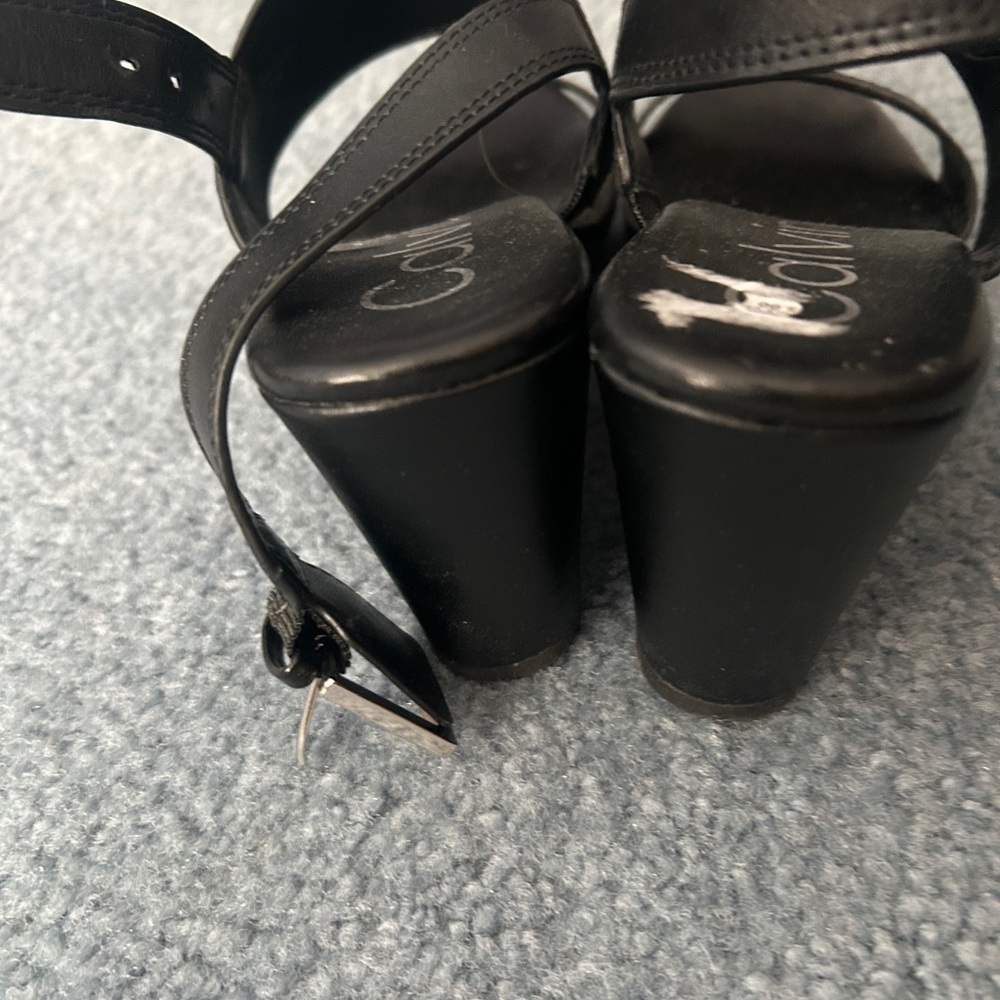 Calvin Klein Black Logo Sandals for Women 7M - Picture 2 of 5